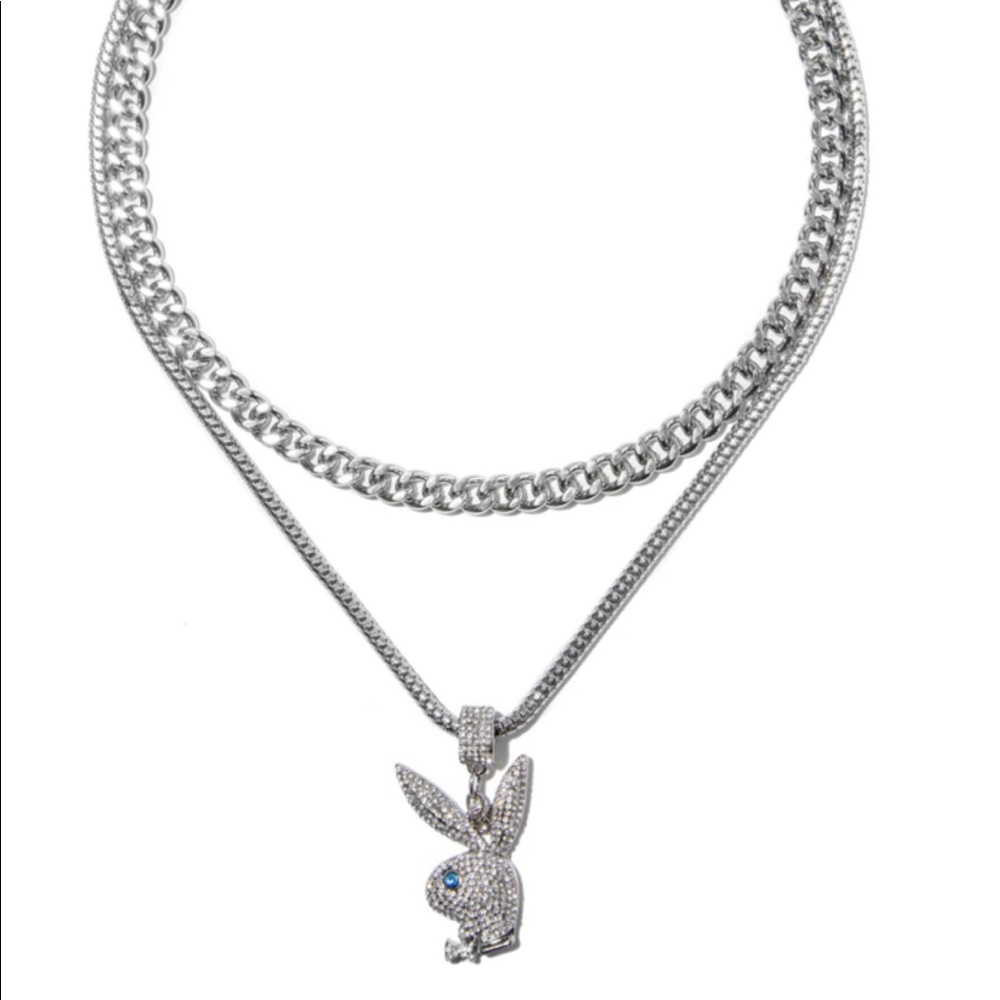 Pave Bunny Layered Necklace